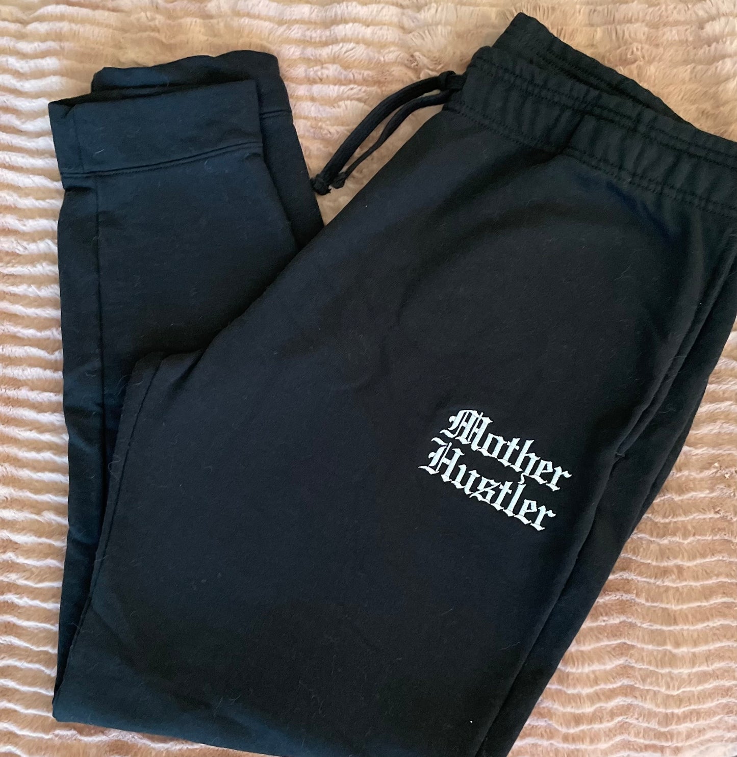 Mother Hustler Embroidered Jogger -Black