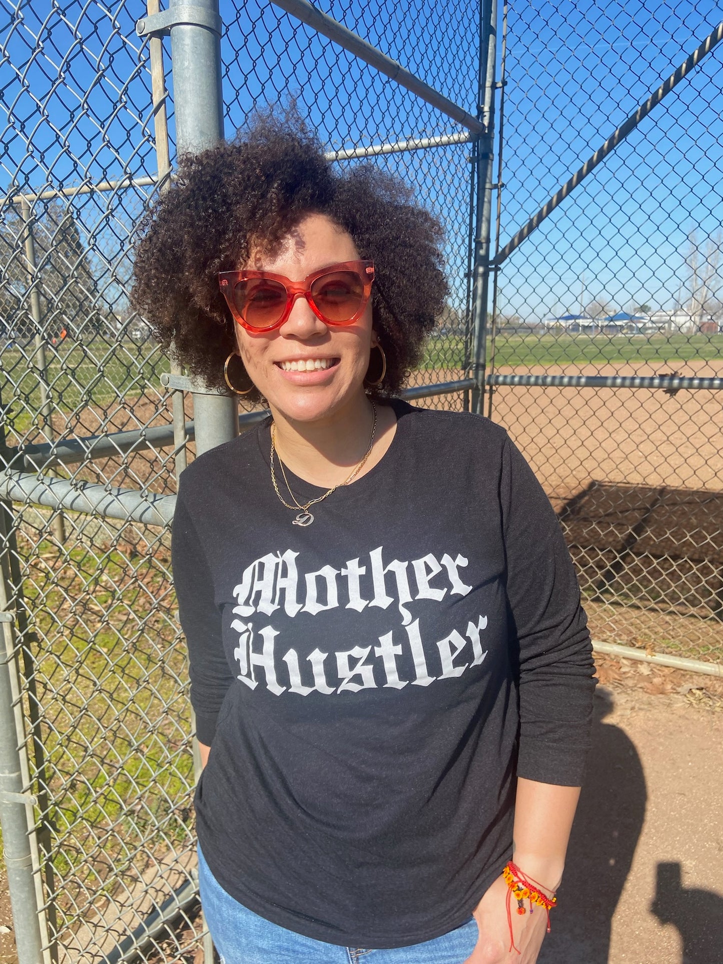 Mother Hustler Long Sleeve - Grey Black